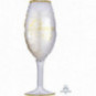 Champagne Glass Supershape Foil Balloon - Inflated Champagne Glass Supershape Foil Balloon - Inflated