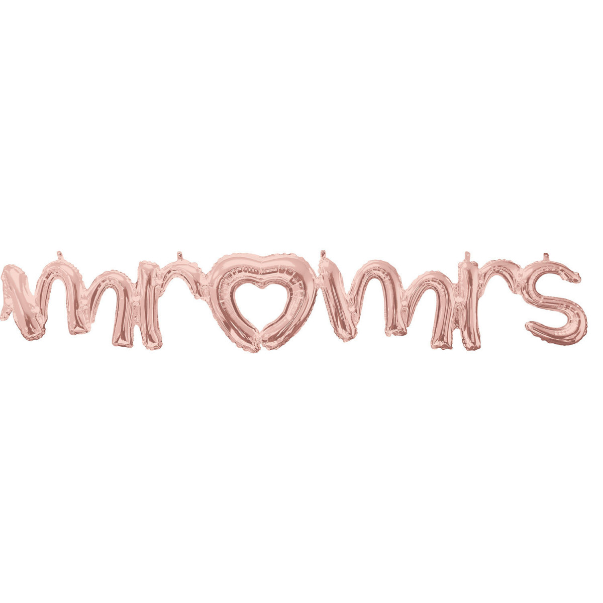 Rose Gold Mr & Mrs Air Filled Foil Balloon - Inflated Rose Gold Mr & Mrs Air Filled Foil Balloon - Inflated