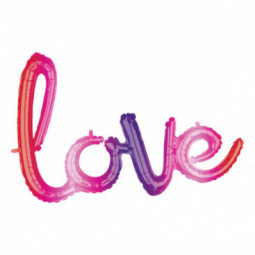 Ombre Love Air Filled Foil Balloon - Inflated