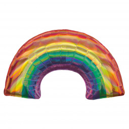 Iridescent Rainbow SuperShape Foil Balloon - Inflated