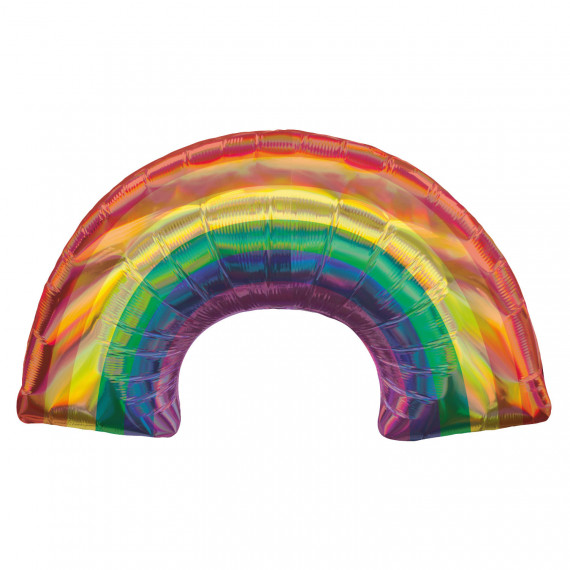 Iridescent Rainbow SuperShape Foil Balloon - Inflated Iridescent Rainbow SuperShape Foil Balloon - Inflated