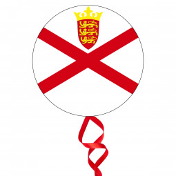 Jersey Flag Round Foil Balloon - Inflated