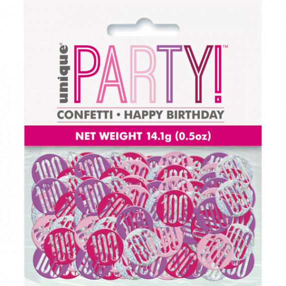 Pink 100th Birthday Confetti