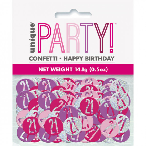 Pink 21st Birthday Confetti