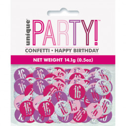 Pink 16th Birthday Confetti