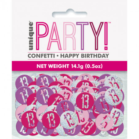 Pink 13th Birthday Confetti