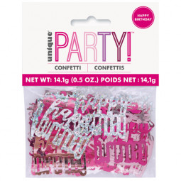 Pink Happy Birthday Confetti