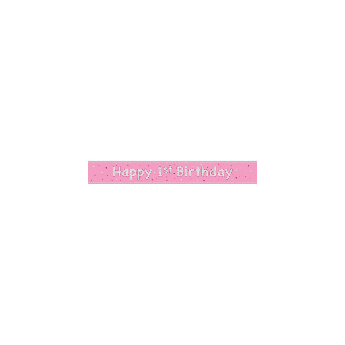 Pink Happy 1st Birthday Foil Banner