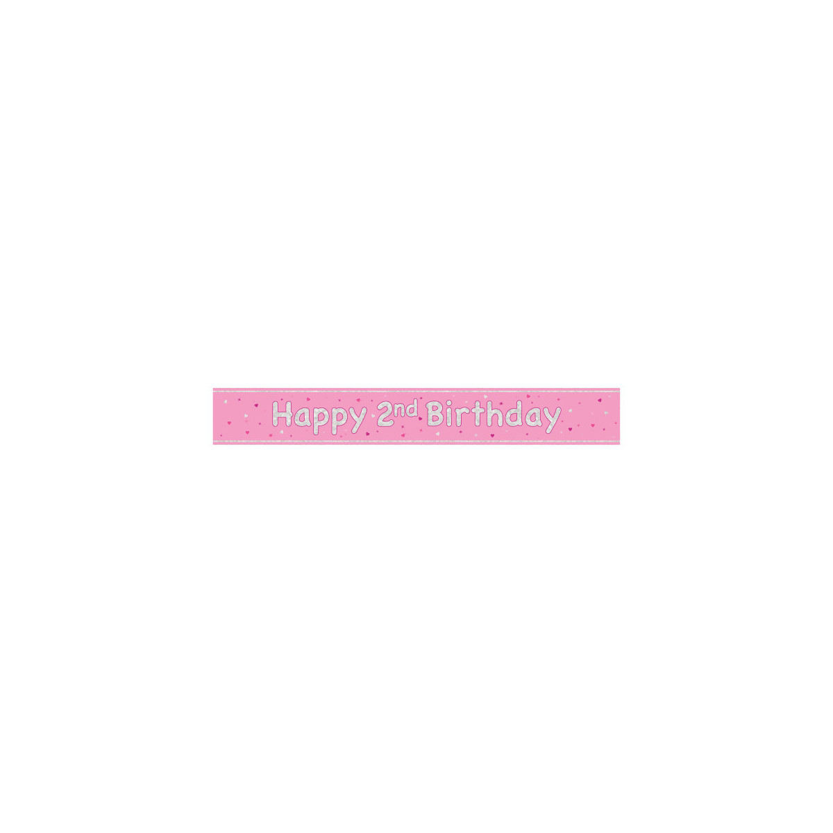 Pink Happy 2nd Birthday Foil Banner