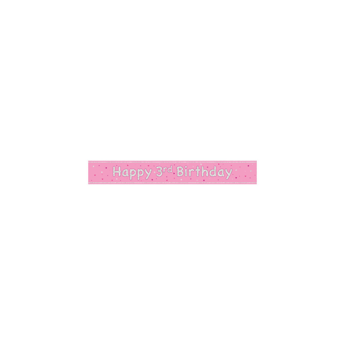 Pink Happy 3rd Birthday Foil Banner