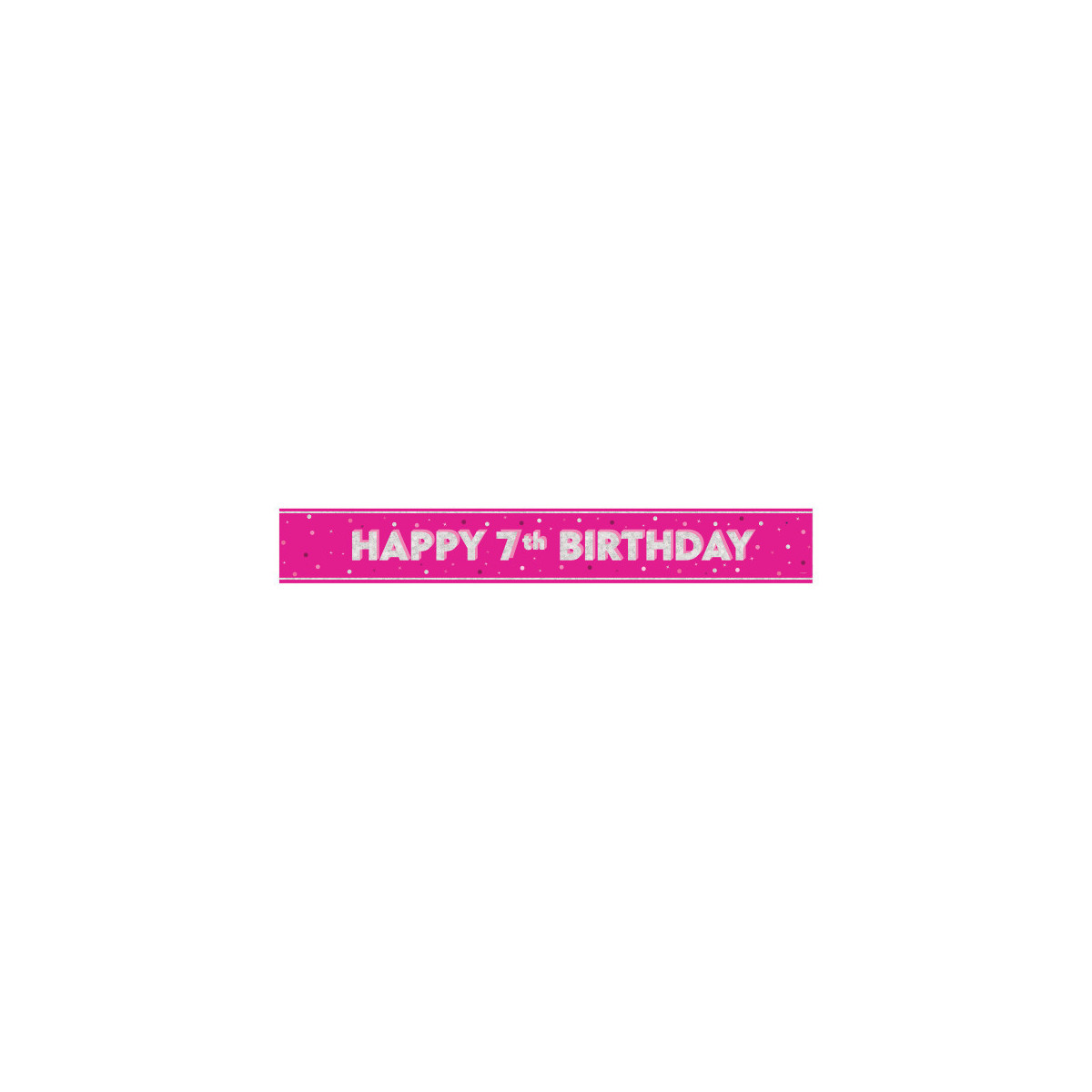 Pink Happy 7th Birthday Foil Banner
