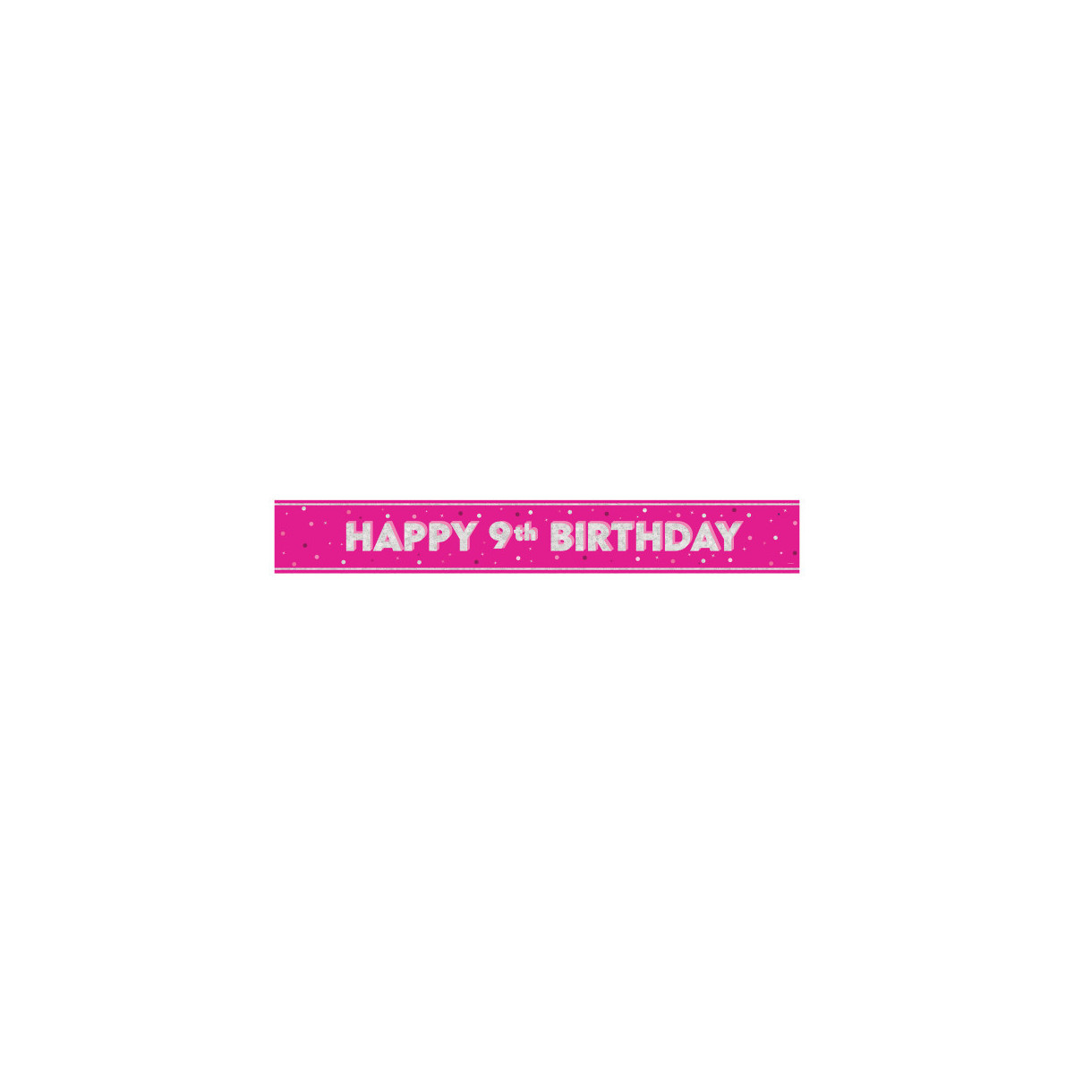 Pink Happy 9th Birthday Foil Banner