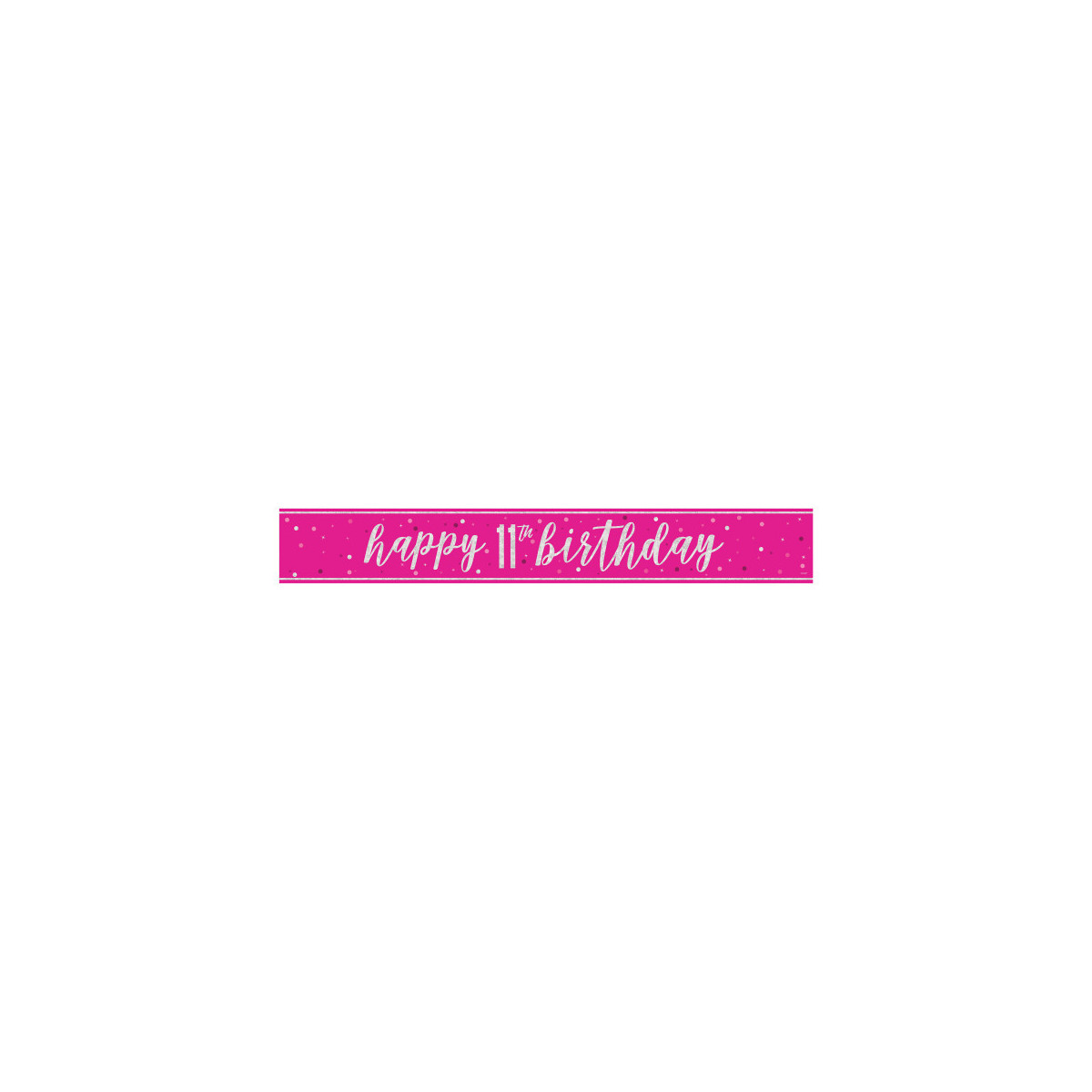 Pink Happy 11th Birthday Foil Banner