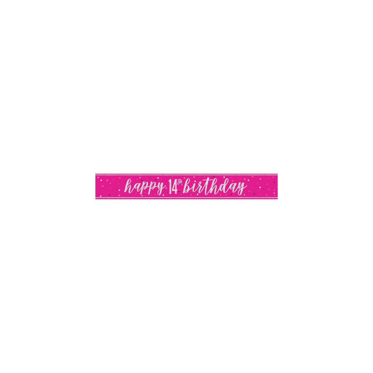 Pink Happy 14th Birthday Foil Banner
