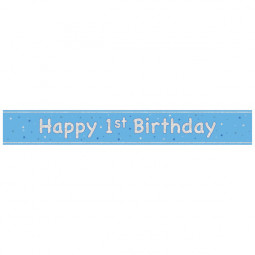 Blue Happy 1st Birthday Foil Banner