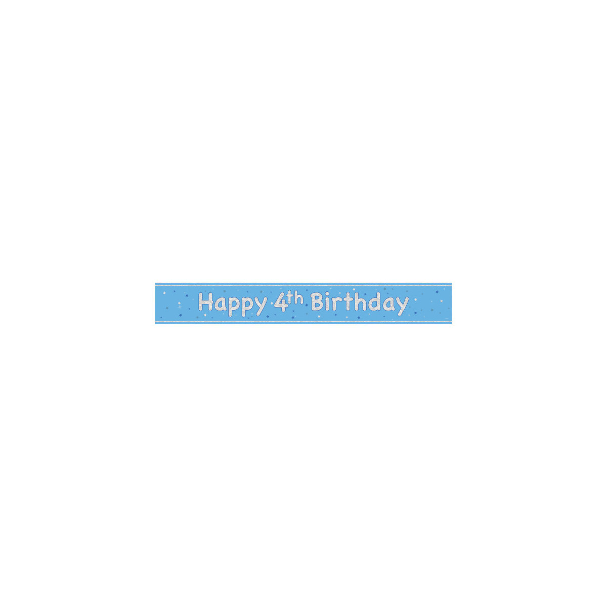 Blue Happy 4th Birthday Foil Banner
