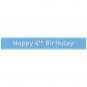 Blue Happy 4th Birthday Foil Banner