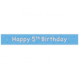 Blue Happy 5th Birthday Foil Banner