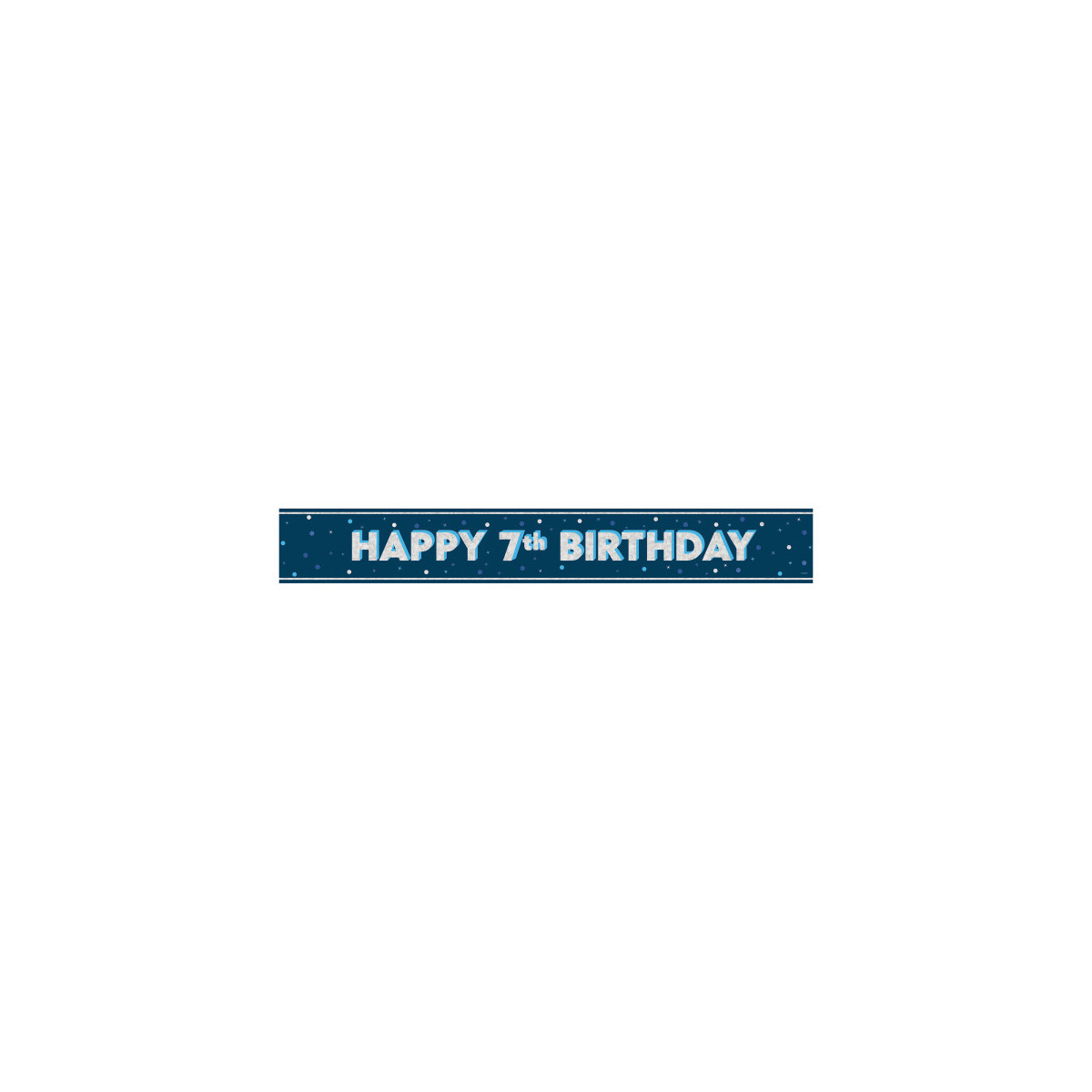 Blue Happy 7th Birthday Foil Banner