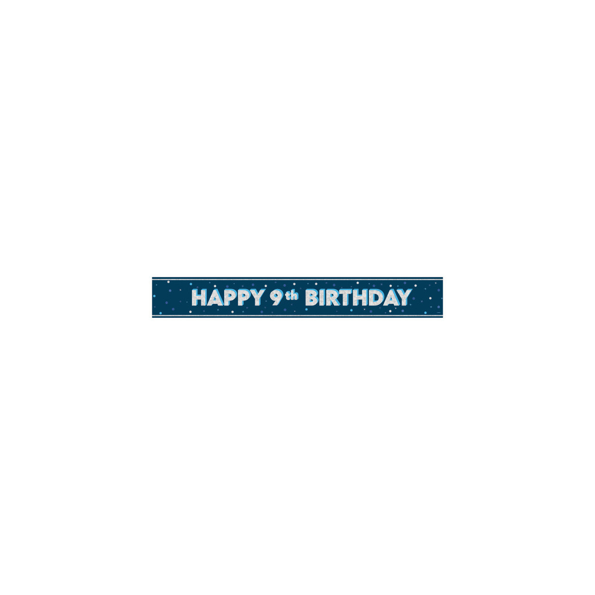 Blue Happy 9th Birthday Foil Banner