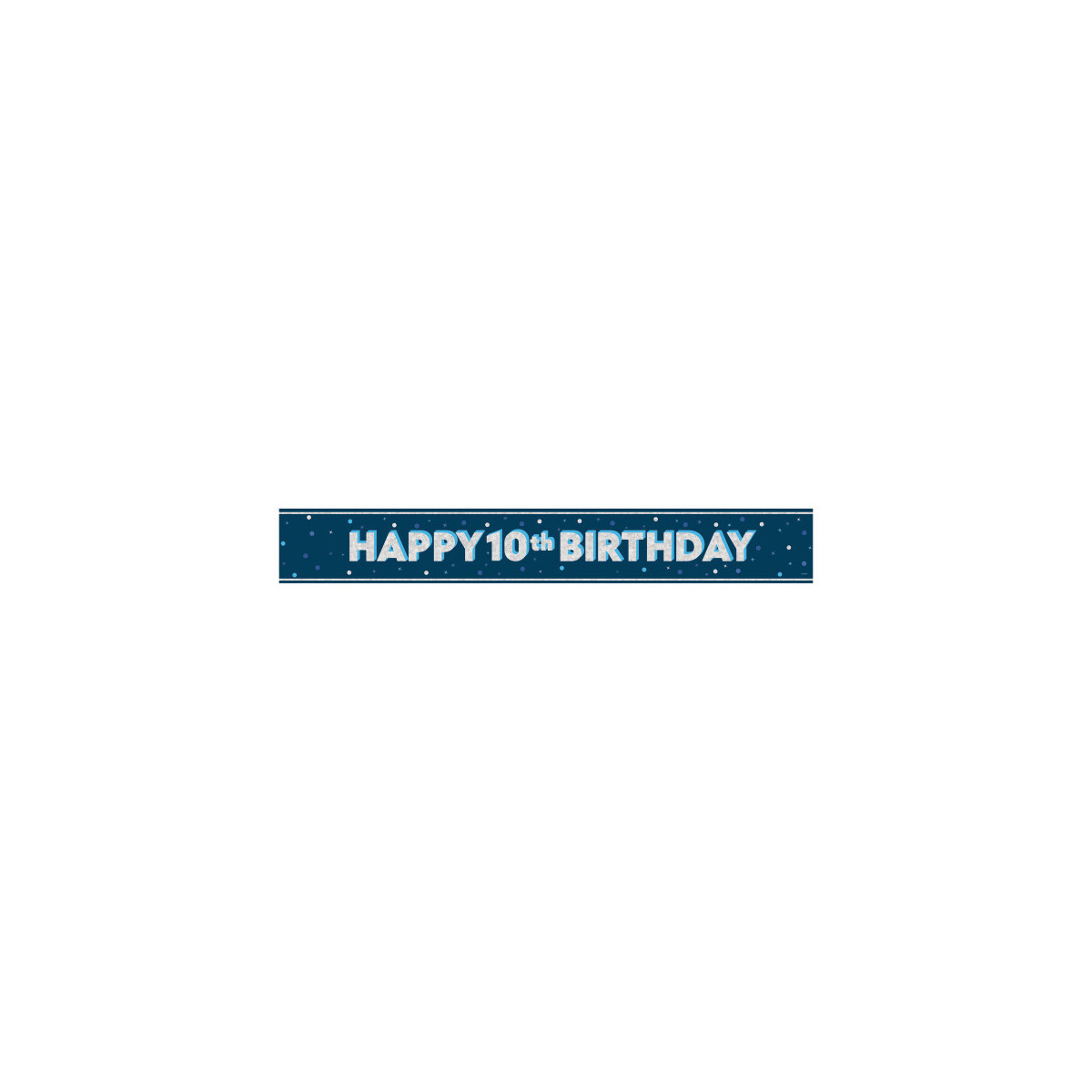 Blue Happy 10th Birthday Foil Banner