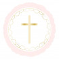 Pink Cross Round Foil Balloon - Inflated