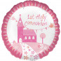 Pink 1st Communion Round Foil Balloon - Inflated Pink 1st Communion Round Foil Balloon - Inflated