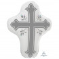 Silver and White Cross SuperShape Foil Balloon - Inflated Silver and White Cross SuperShape Foil Balloon - Inflated