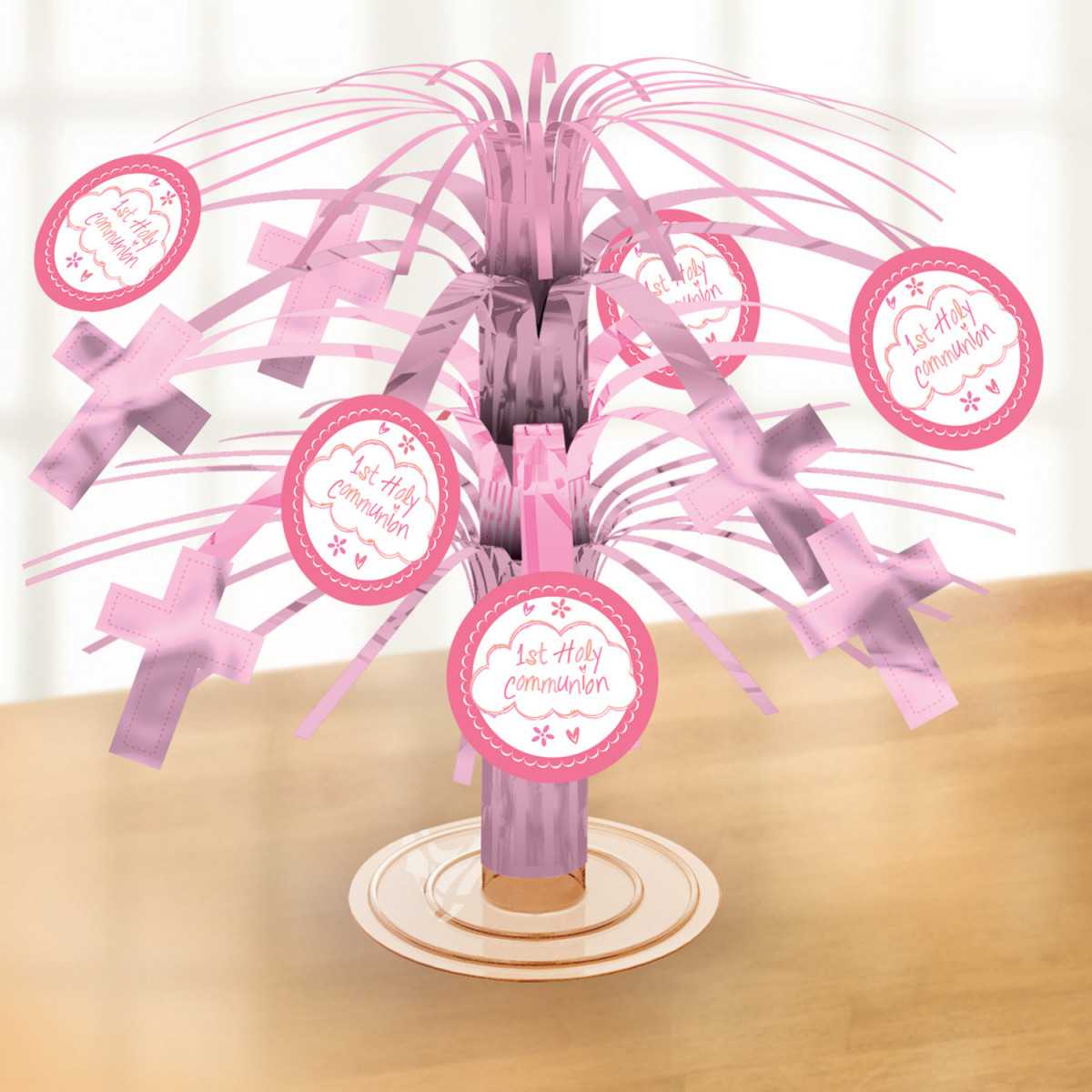 Pink Communion Mini Cascade Centrepiece Pink Communion Mini Cascade Centrepiece