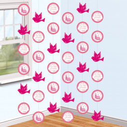 Pink Communion String Decorations - 6 Pack