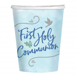 Blue 1st Communion Paper Cups - 8 Pack