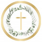 Gold Botanical Cross Paper Plates - 8 Pack