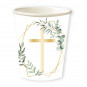 Gold Botanical Cross Paper Cups - 8 Pack