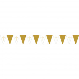 Gold Botanical Cross Plastic Bunting