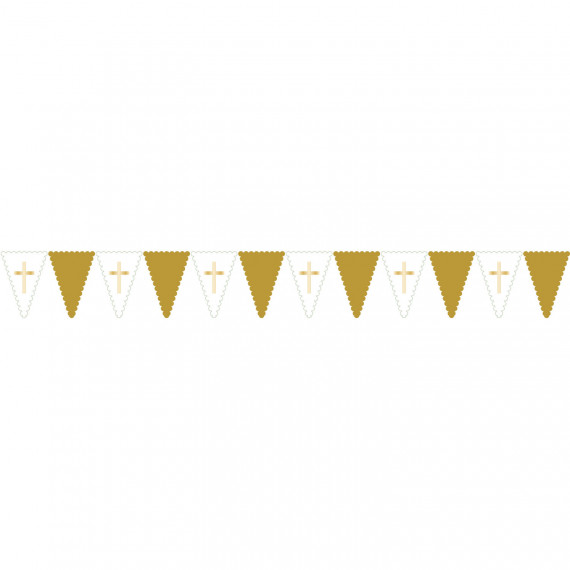Gold Botanical Cross Plastic Bunting Gold Botanical Cross Plastic Bunting
