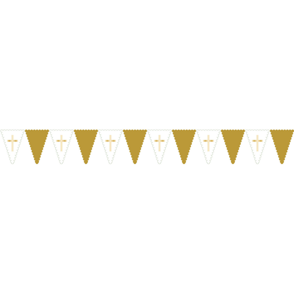 Gold Botanical Cross Plastic Bunting Gold Botanical Cross Plastic Bunting