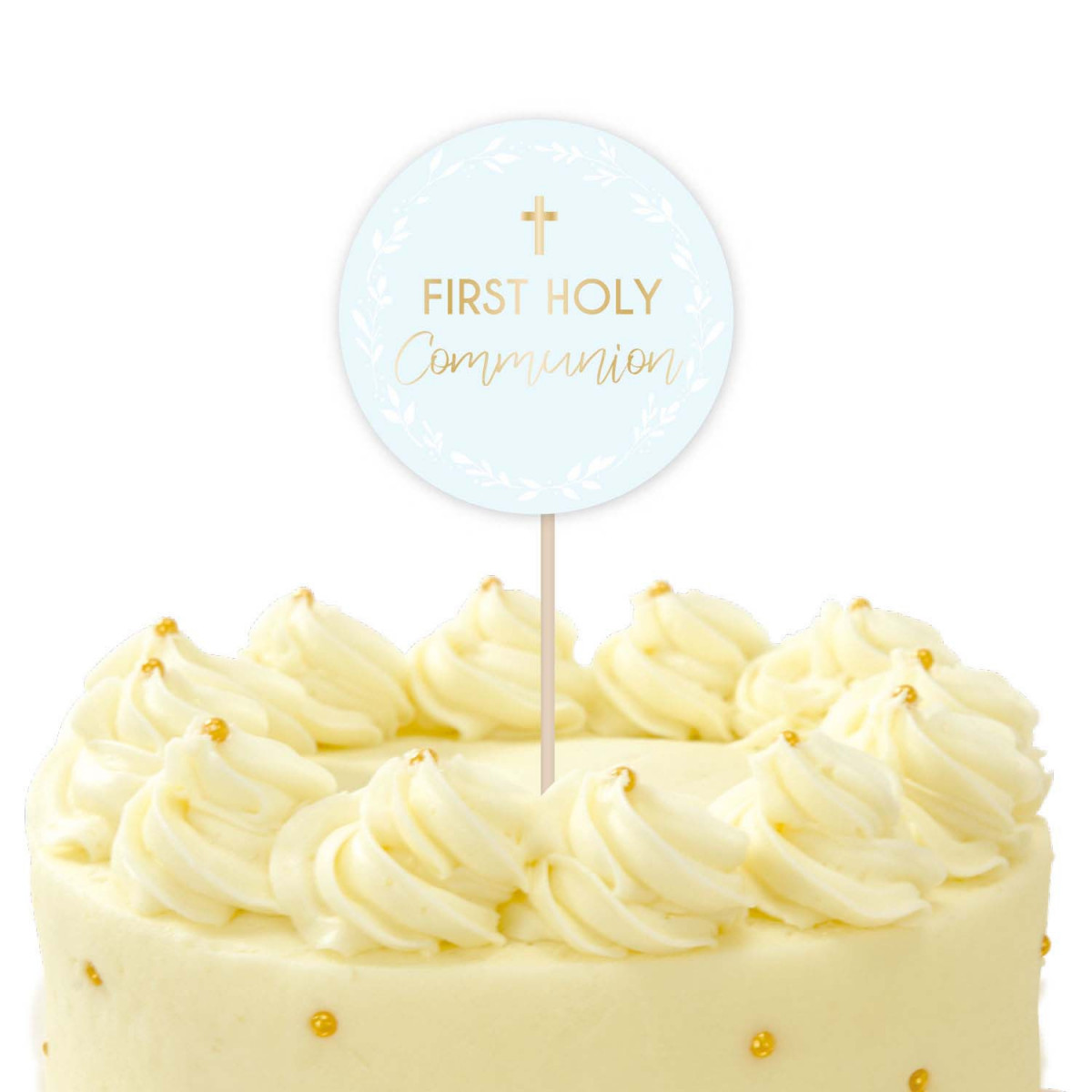 Blue First Holy Communion Cake Topper