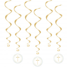 Blue Cross Swirl Decorations