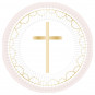 Pink Cross Paper Plates - 8 Pack