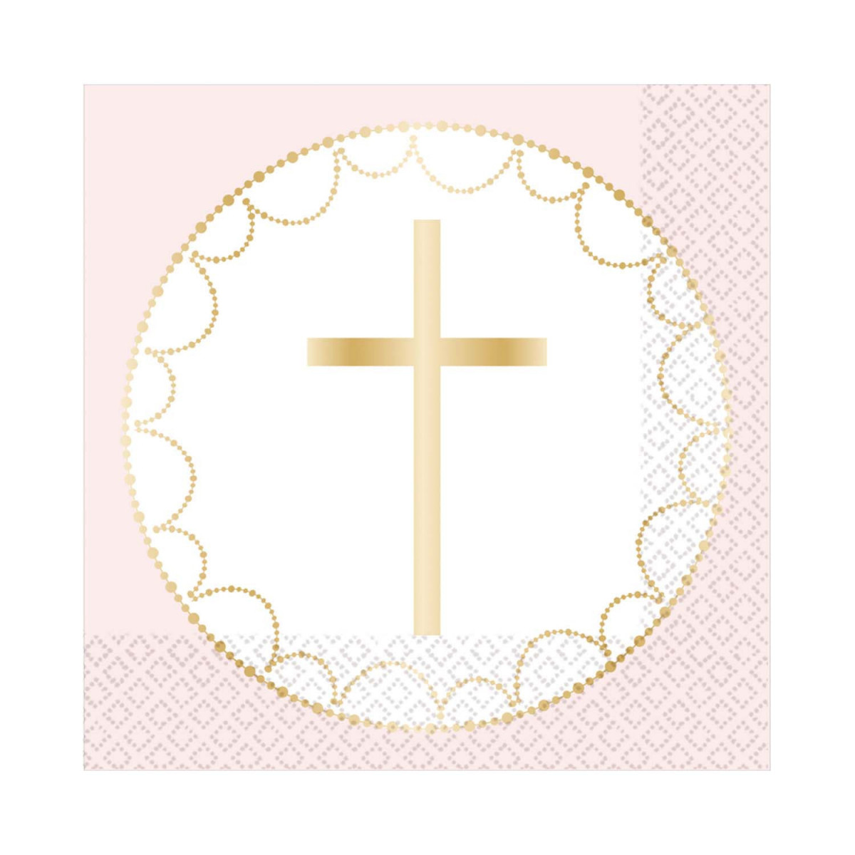 Pink Cross Paper Napkins - 20 Pack