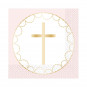 Pink Cross Paper Napkins - 20 Pack
