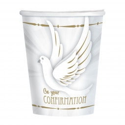 Confirmation Dove Paper Cups - 8 Pack
