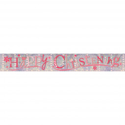 Pink Christening Foil Banner