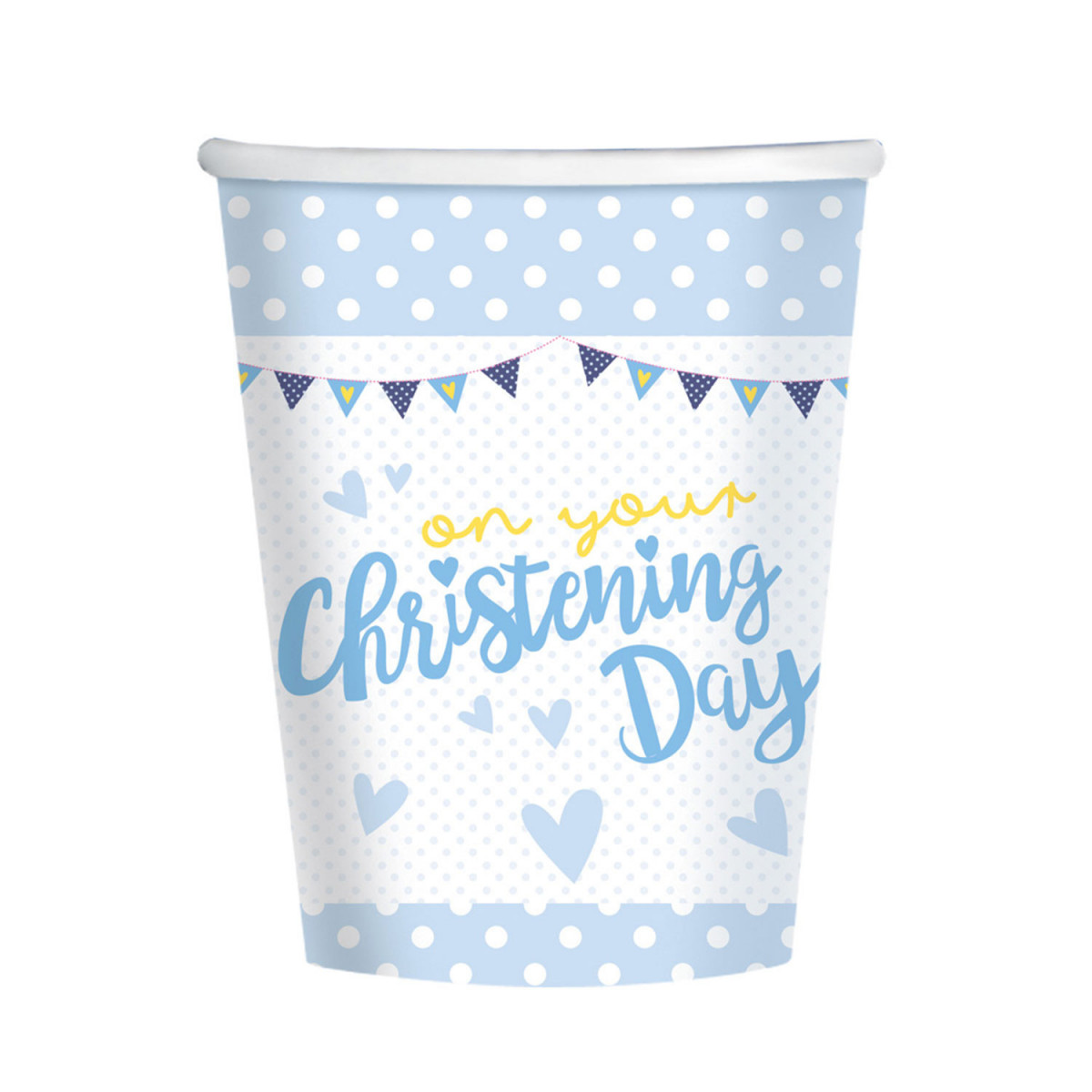 Blue Christening Paper Cups - 8 Pack Blue Christening Paper Cups - 8 Pack