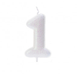 Iridescent Glitter Finish Number Candles 0 - 9