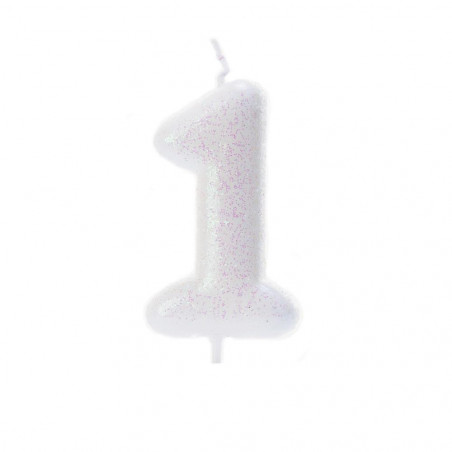 Iridescent Glitter Finish Number Candles 0 - 9