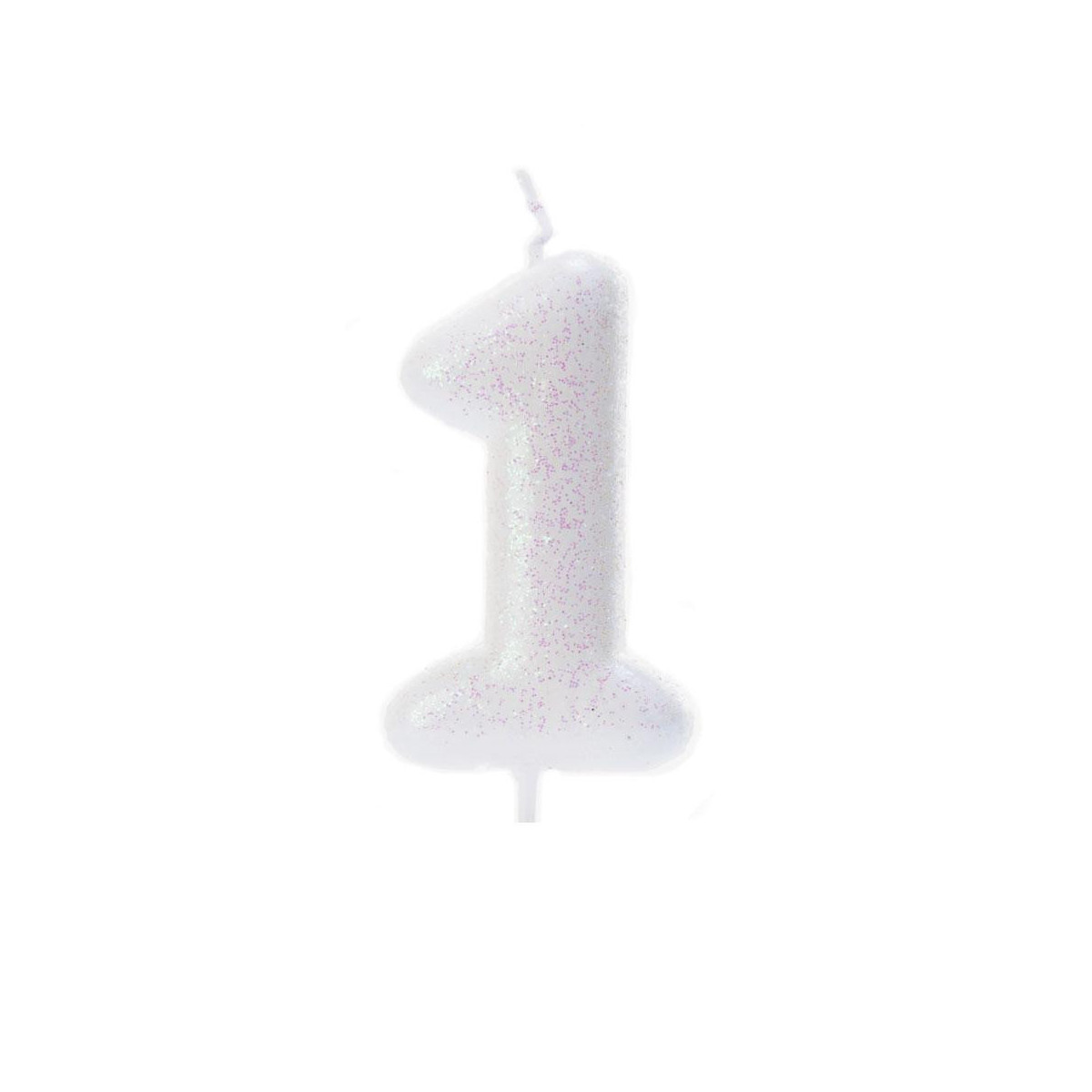 Iridescent Glitter Finish Number Candles 0 - 9