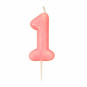 Pink Glitter Finish Number Candles 0 - 9