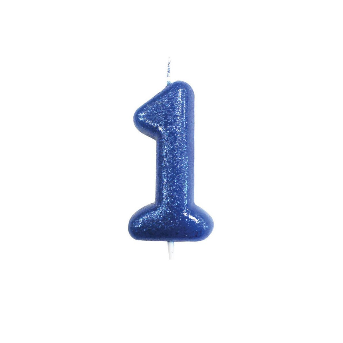Blue Glitter Finish Number Candles 0 - 9