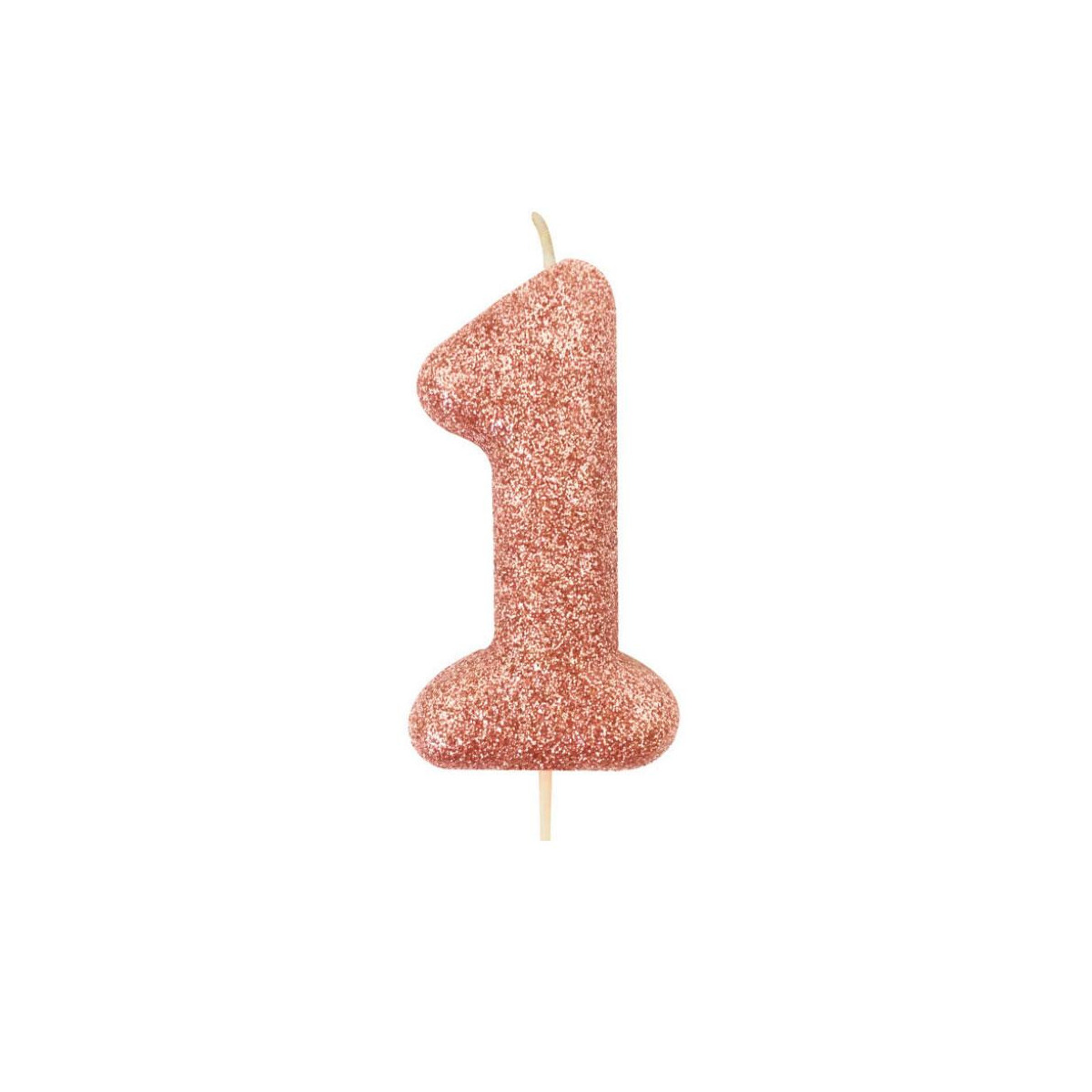 Rose Gold Glitter Finish Number Candles 0 - 9
